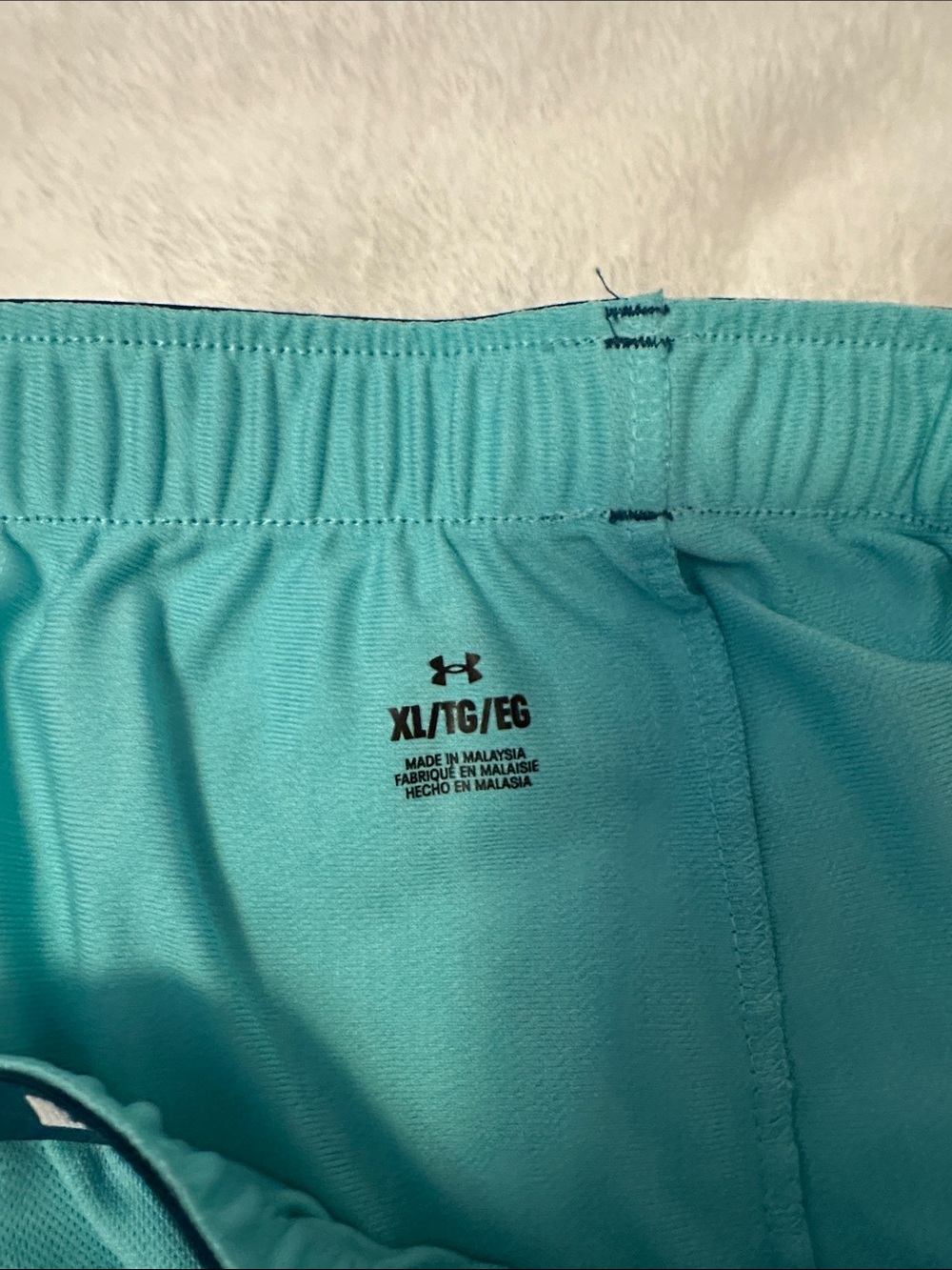 Under Armour Women's Teal and Navy Athletic Shorts - Picture 3 of 3